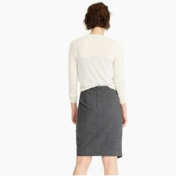 NWT J. Crew 365 Grey Asymmetrical Pencil Skirt in Everyday Wool - Picture 2 of 6